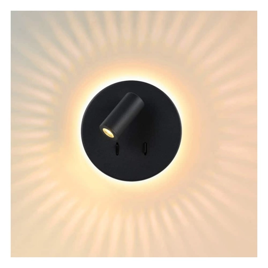 Kinkiet BENTJER Ø 14 cm LED 3000K czarny 79201/09/30 Lucide - zdjęcie dodatkowe 5